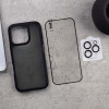 Carbon Shield Stripe Case Black for iPhone 16 Plus + Tempered Glass Protection + Camera Lens Protector