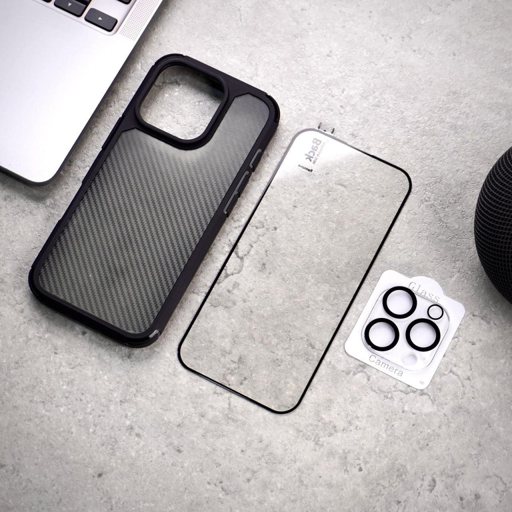 Carbon Shield Stripe Case Black for iPhone 11 + Tempered Glass Protection + Camera Lens Protector Carbon Shield Stripe Case Black for iPhone 11 + Tempered Glass Protection + Camera Lens Protector