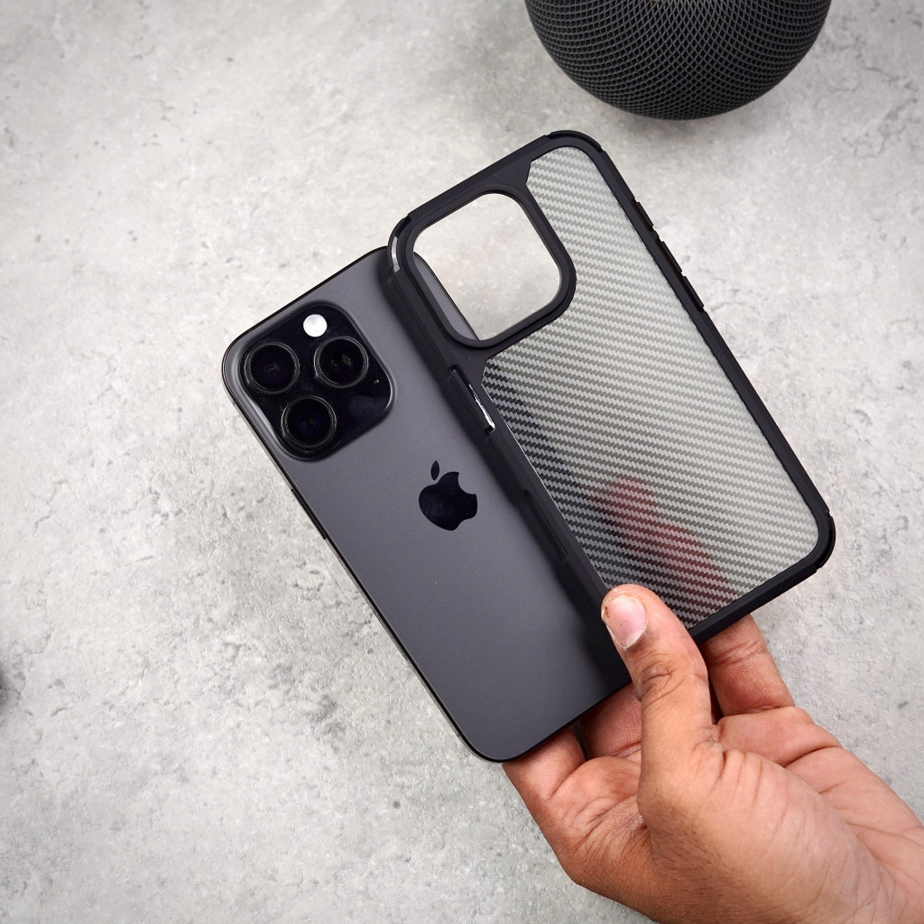 Carbon Shield Stripe Case Black for iPhone 15 Pro Max + Tempered Glass Protection + Camera Lens Protector Carbon Shield Stripe Case Black for iPhone 15 Pro Max + Tempered Glass Protection + Camera Lens Protector