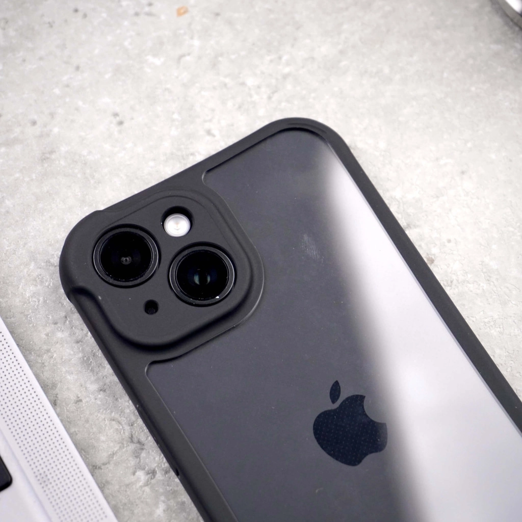 iPhone case with full camera protection and raised edges