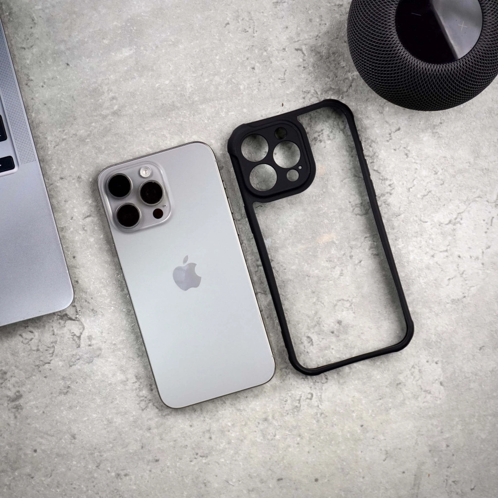 iPhone case with full camera protection and raised edges