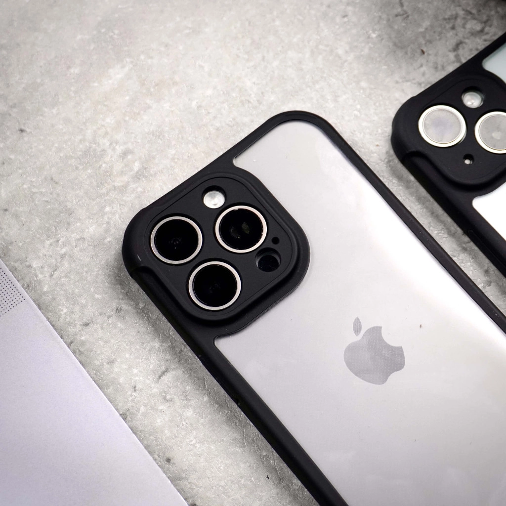 iPhone case with full camera protection and raised edges