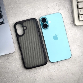 Carbon Shield Stripe Case Black for iPhone 16